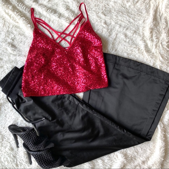 ❌SOLD❌/ Express X Olivia Culpo Sequin Top Sz S - Picture 6 of 14